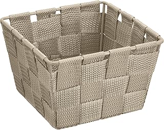WENKO Panier de salle de bains Adria Mini, square taupe - panier de bain, Polypropylène, 14 x 9 x 14 cm, Taupe
