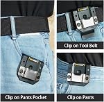 MELOTOUGH Support de mesure de bande, Découpe de ceinture de mesure, Holster de mesure du tape, Clip de ceinture d'outil, Support de bande de mesure pour la ceinture (noir)