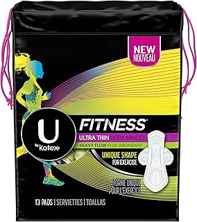 U by Kotex Unscented Heavy Absorbency Fitness Ultra Thin Pads with Wings, 13 Count