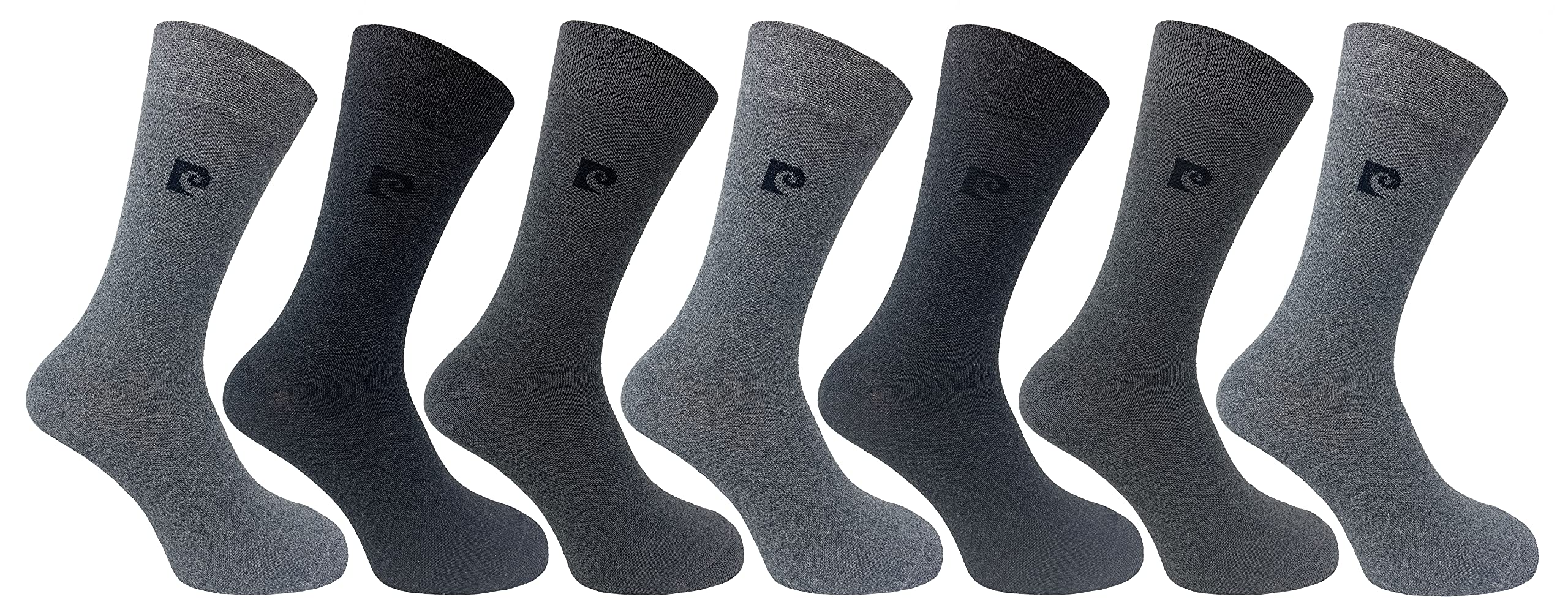 Pierre Cardin Men's 7Pk Grey Plain Socks | 5 Pairs | U.k. Size 7-11 | Work Socks, Plain Grey Socks, Socks For Eco-Friendly Socks (7Pk Grey)