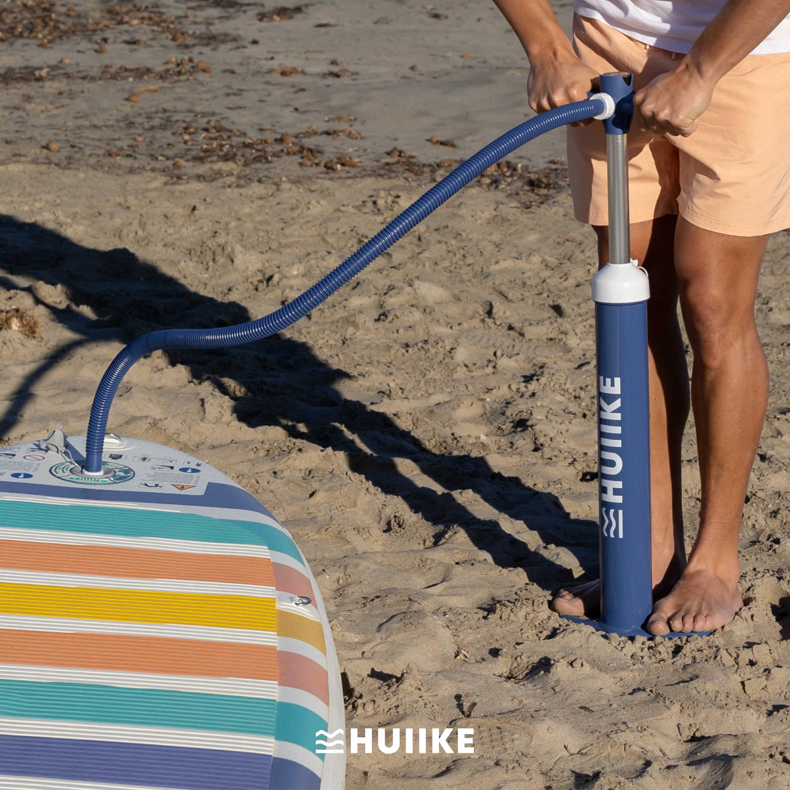 Sup Pumpe Doppelhub - HUIIKE | Pumpe Stand Up Paddle 15 PSI, Luftpumpe Sup Handpumpe Stabil | Handpumpe Manuell für Stand Up Paddling Board Zubehör Gadgets | Luftpumpe für Standup Paddle mit Manometer
