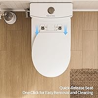 Vista 7 de Inodoro compacto de una pieza de 24 pulgadas de profundidad, silencioso, doble y potente inodoro pequeño para baño pequeño, inodoro que ahorra