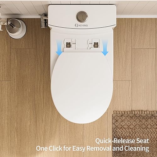 Miniatura 7 de Inodoro compacto de una pieza de 24 pulgadas de profundidad, silencioso, doble y potente inodoro pequeño para baño pequeño, inodoro que ahorra