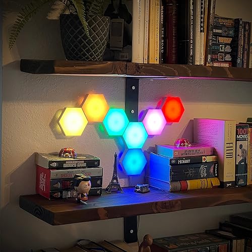 Miniatura 2 de Luces LED hexagonales  Juego de luces LED de pared de alta calidad " 6 piezas " control remoto y sensibilidad táctil, iluminación RGB, decoración