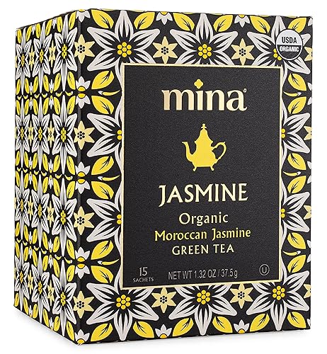 Mina Jazmín té verde orgánico de jazmín marroquí 15 sobres biodegradables