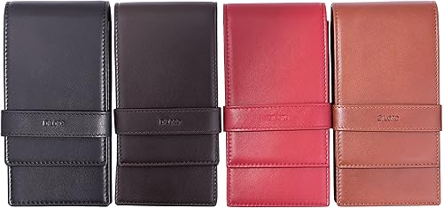 Miniatura 6 de DiLoro Estuche de cuero para bolígrafos cuádruples para cuatro bolígrafos y lápices estilográficos (negro napa)