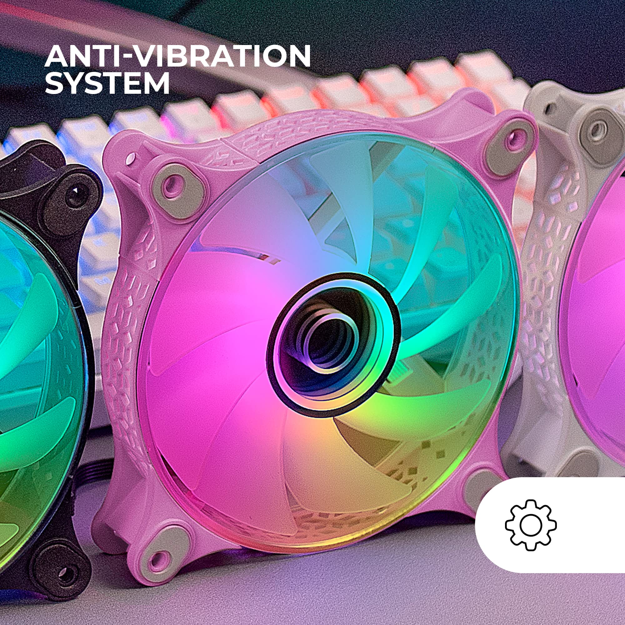 Mars Gaming MFD, Ventilador 120mm CHROMA RGB Dual Automático, Ultra Silencioso 14dB, Conexión Molex 4PIN, Sistema Antivibraciones, Transparente — view 88