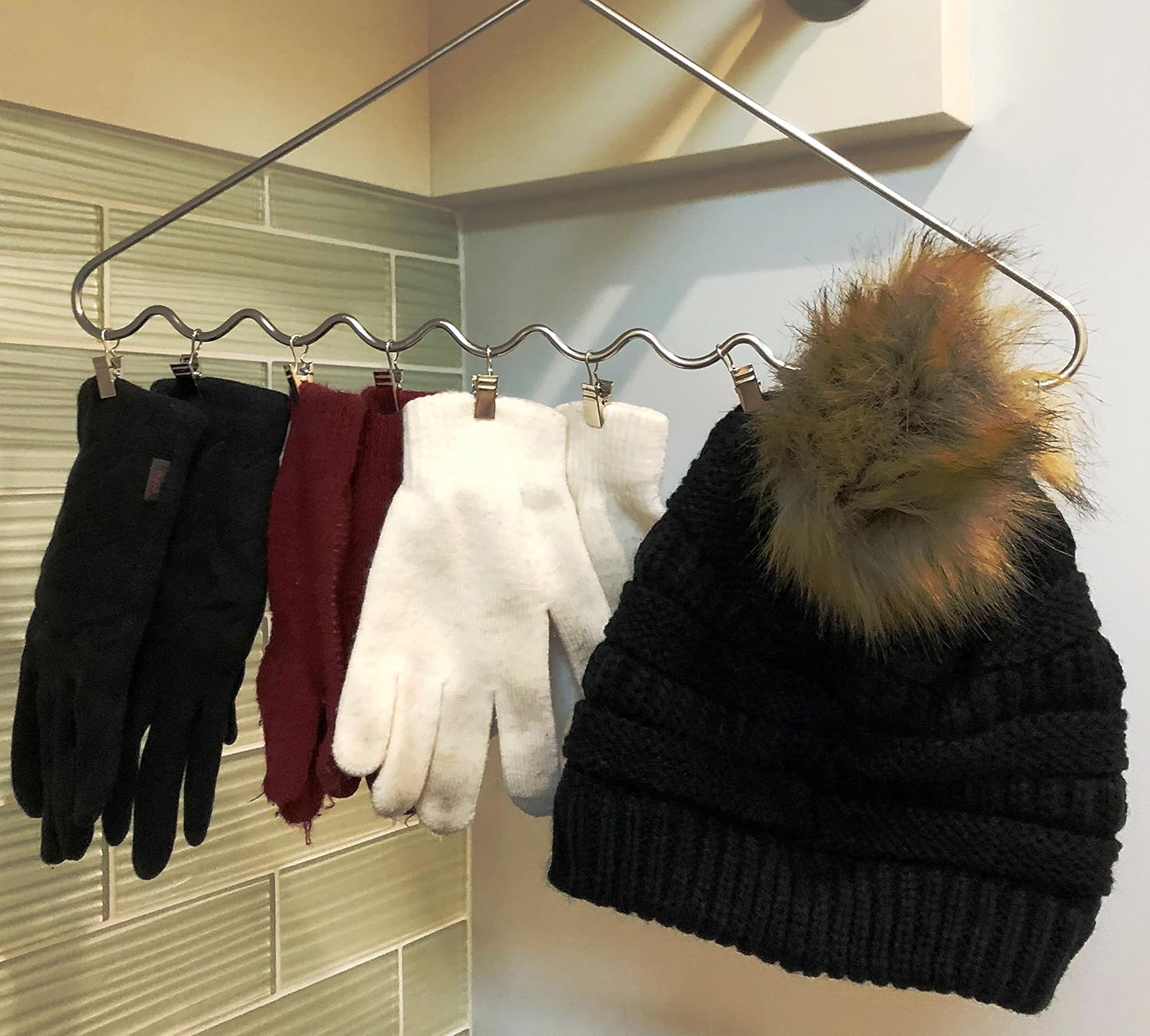 Black Friday - 80% OFF Dr. Organizer, Cap, Hat, Glove, Scarf, and Accessory Closet Organizer Hanger, Chromed Steel, USA Patented – 1 Pack