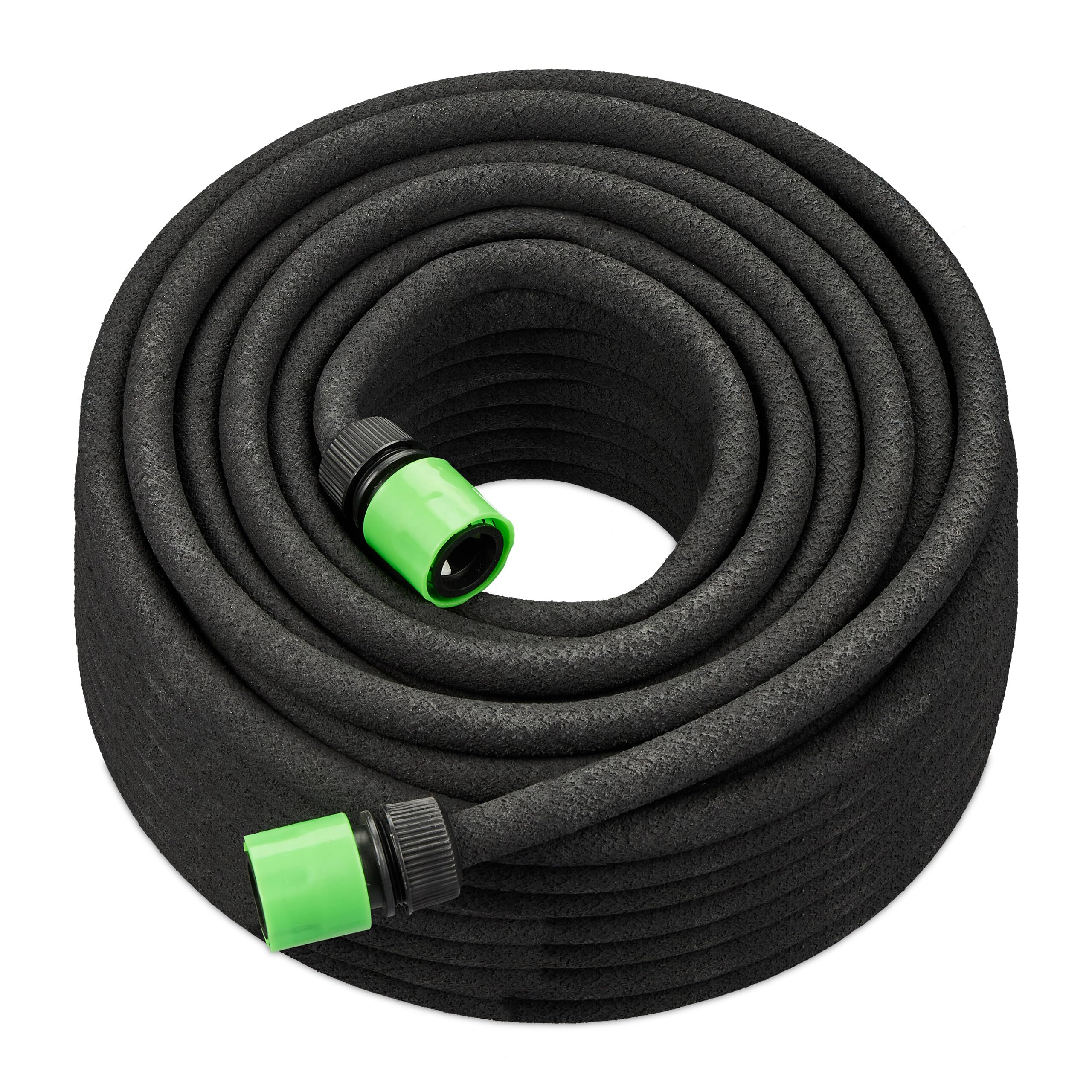 Relaxdays Drip Irrigation Hose, 50 m, Porous Tubing for Watering Flowerbeds and Hedges, Garden Soaker Hosepipe, Black