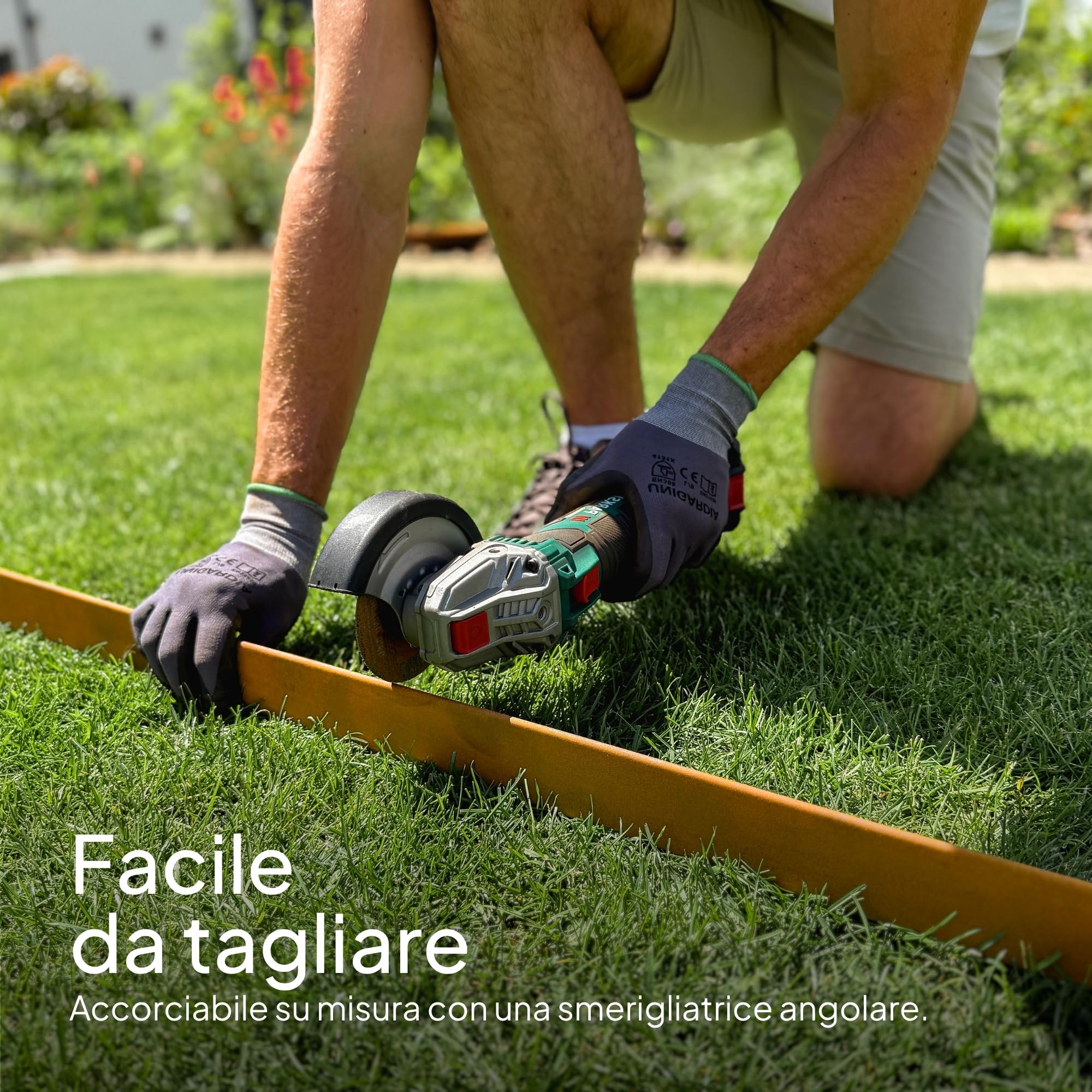 UNIGARDIA Bordura per Aiuola in Acciaio Corten 5 m, Altezza 5 cm