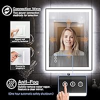 Vista 36 de 88x38 Large Light Bathroom Mirror - Backlit and Front Lighted LED Wall-Mounted Vanity Mirror Modern Rectangle Black Mirror, Dimmable, Anti-Fog