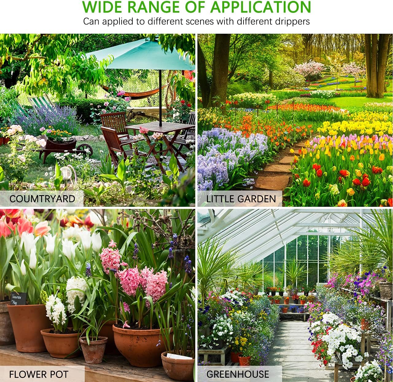 Drip Irrigation Kits, Fixget 43/141ft Garden Irrigation System with Adjustable Automatic Irrigation Set, DIY Plant Watering System for Saving Water Mist Cooling of Garden Greenhouse Patio Lawn : Patio, Lawn & Garden