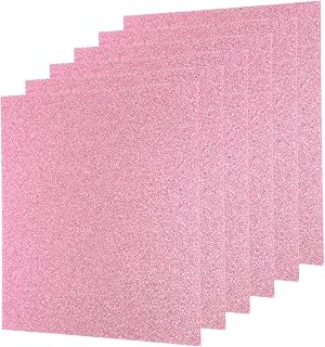 QUARKZMAN 6 Stücke Rosarote Glitzer-Acrylplatten 1/8" Dicke 8" x 8"