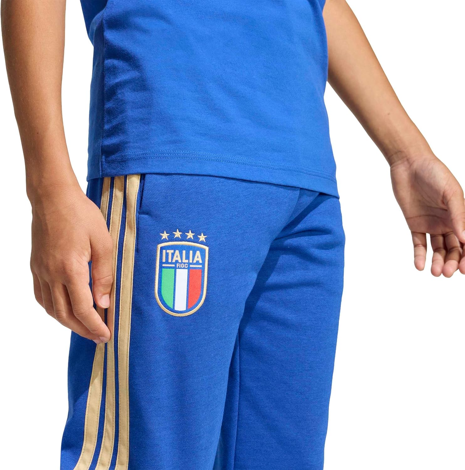 adidas Unisex Kids FIGC Italy Alphaskin Pants Bold Blue Large Big Kid One Size - Image 4