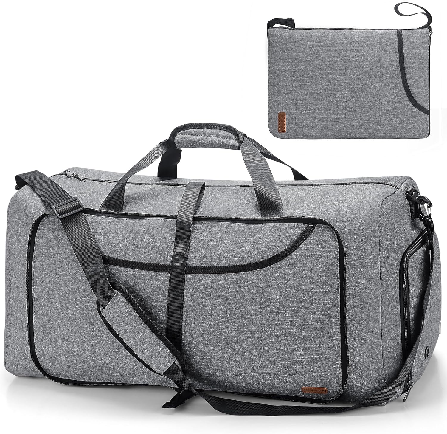 150L Duffle Bag for Travel, Extra Large Foldable Waterproof Travel Duffel Bags Weekender Overnight Bag for Men and Women with Shoe Compartment (Gray)