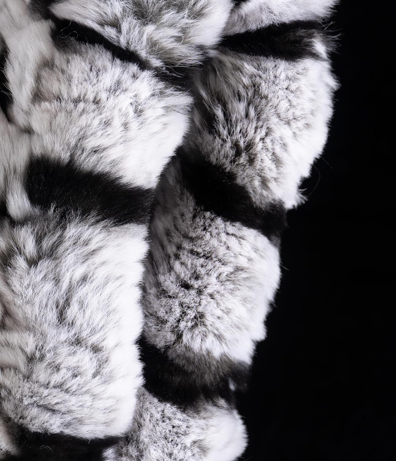 HEIZZI Women's Real Fur Headband & Black Infinity Scarf - 2-in-1 Fuzzy Ear Warmer, Winter Earmuff Neck Warmer - Image 2