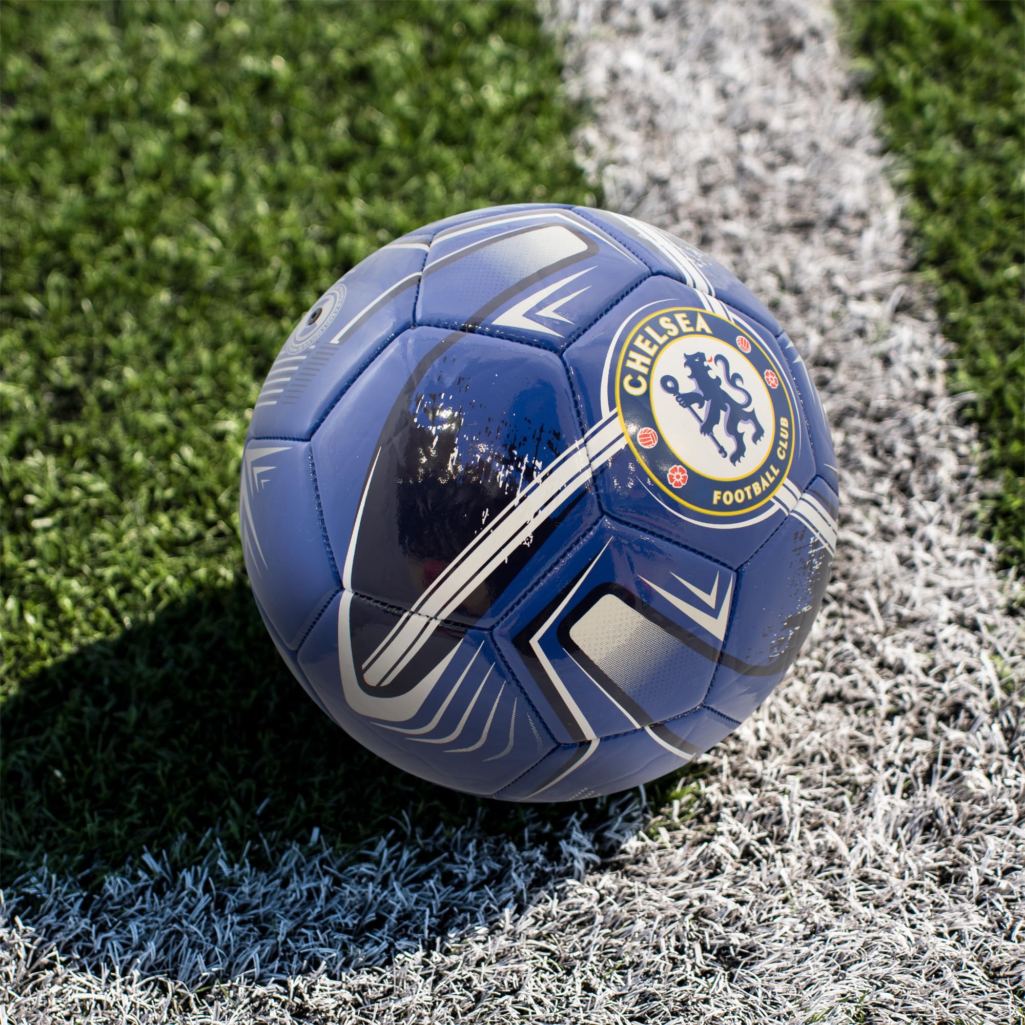 Hy-Pro Ballon de Football sous Licence Officielle Chelsea F.C. Taille 5, Motif Tracer, Marchandises Chelsea, The Blues, entraînement, Match à Collectionner, pour Enfants et Adultes