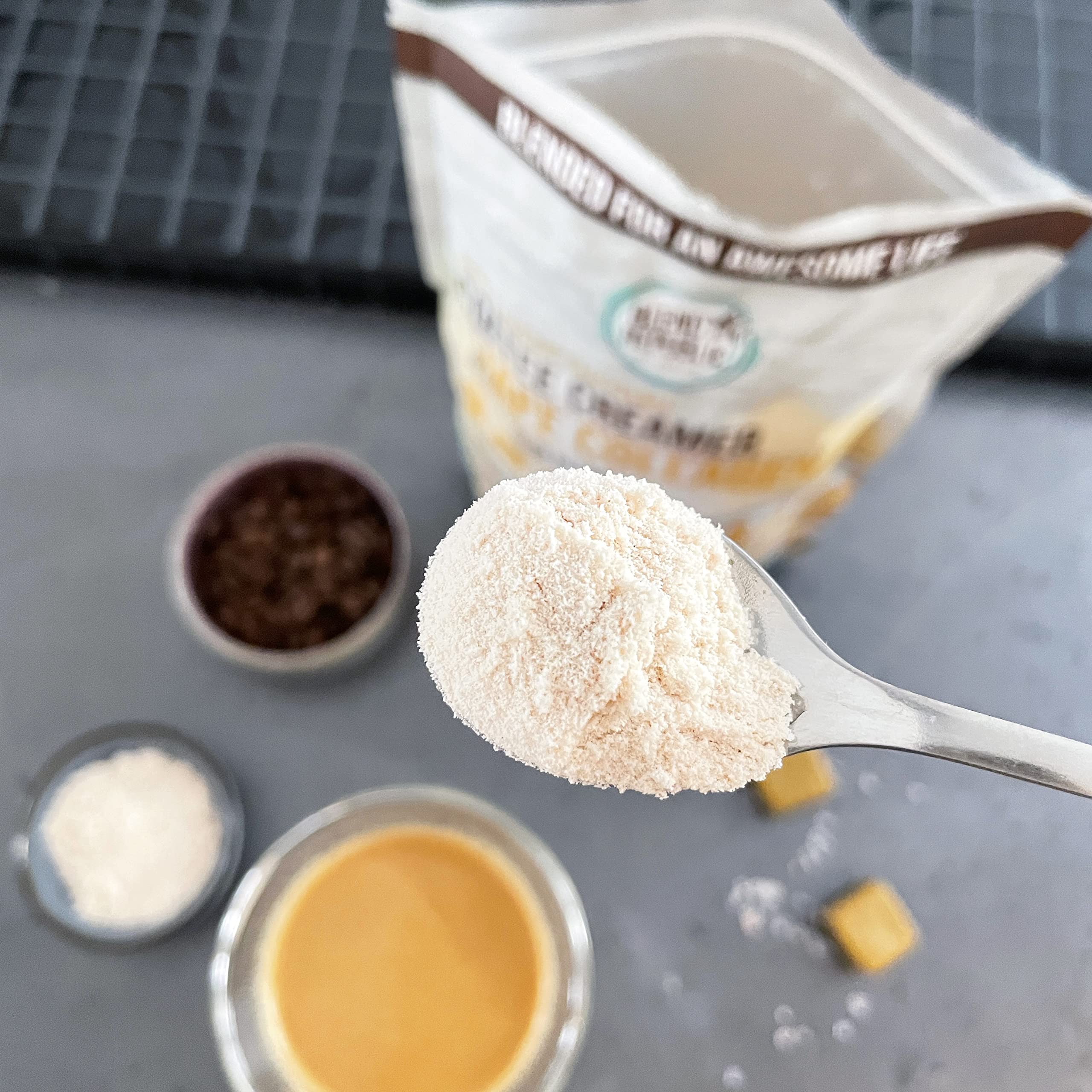 BLEND REPUBLIC Keto Coffee Creamer Caramel 300 g con aceite MCT, aceite de coco y colágeno, sin lactosa, sin azúcar añadido
