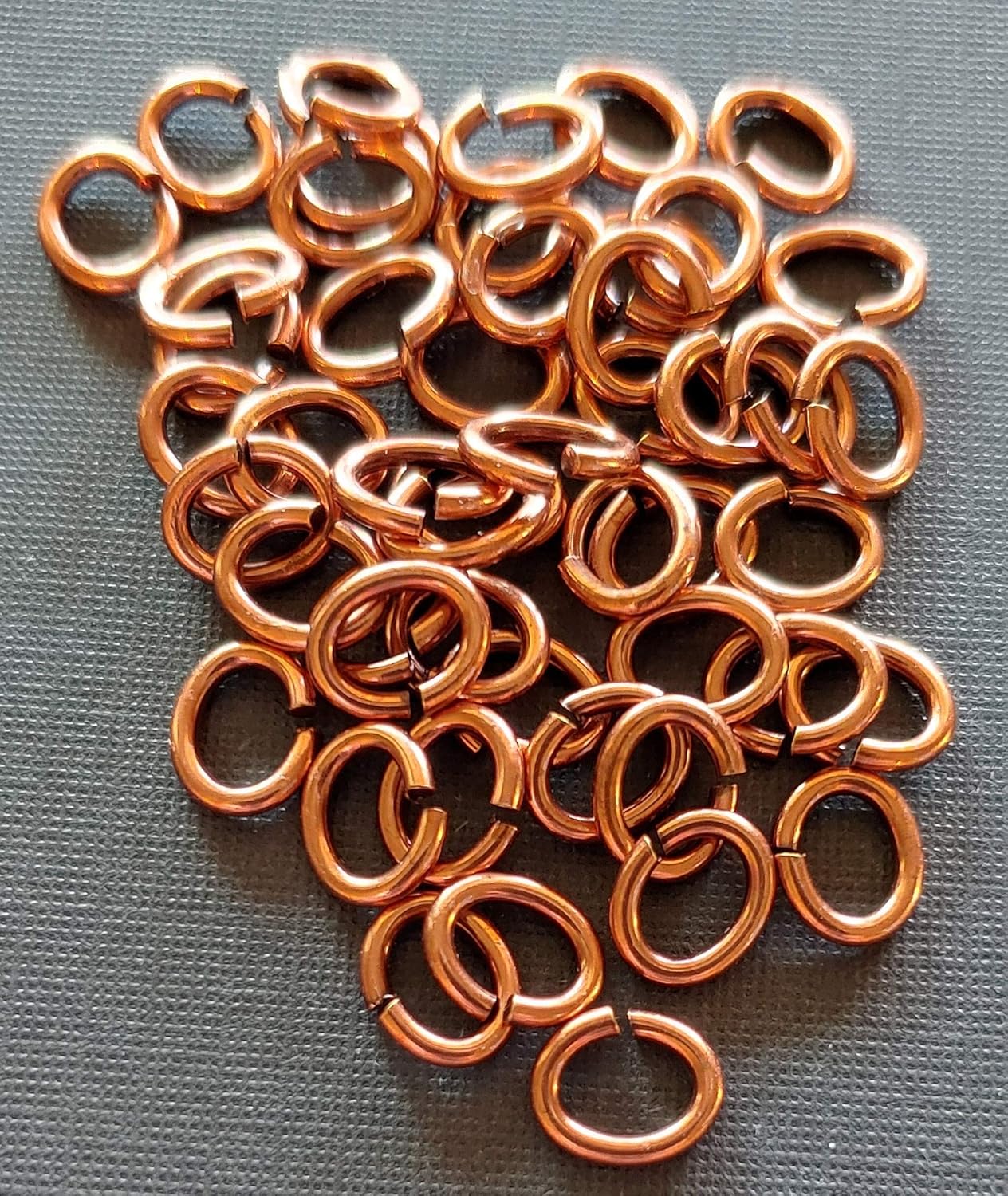 Snapeez II ULTRAPLATE Bella Flamed Antique Copper Plate Oval Jump Ring Hard Open Jump Ring 8x6mm Heavy Gauge (Pk 50) Jump Rings. The Ultra Secure No Solder Jump Ring. Made in USA.