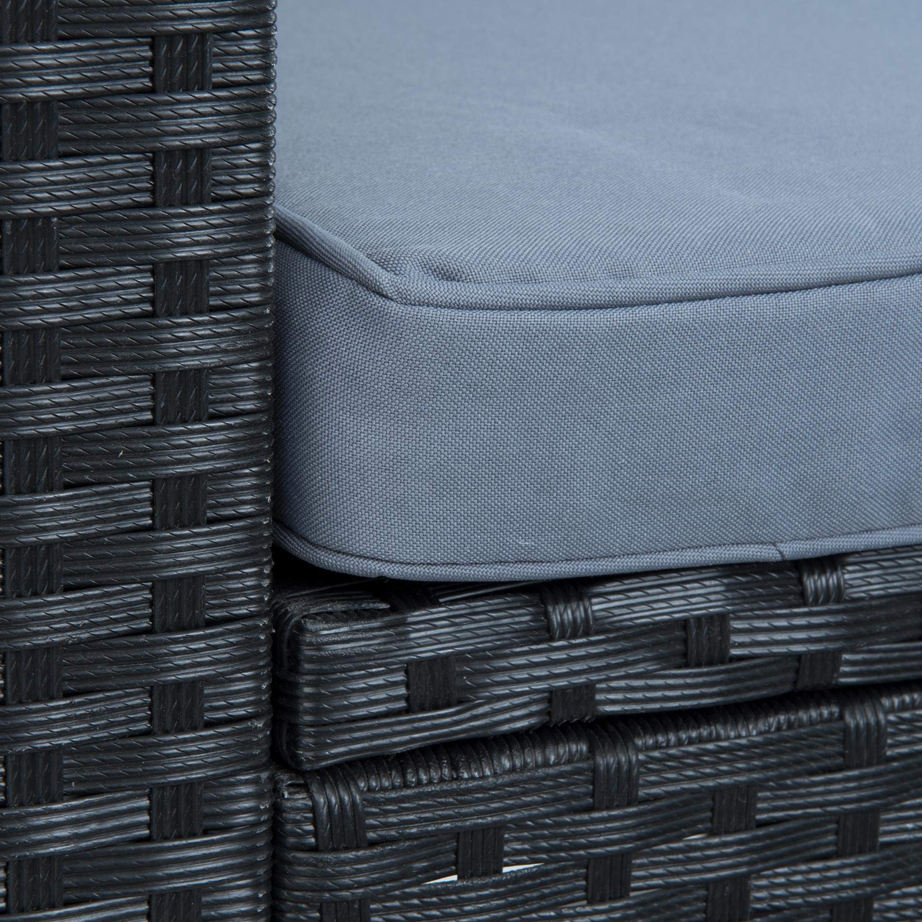 ESTEXO Rattan Lounge Sitzgruppe Polyrattan Gartenmöbel Set Couch 3-Sitzer Rattanmöbel Sofa Set Essgruppe Gartenset Balkon-Set (Schwarz)
