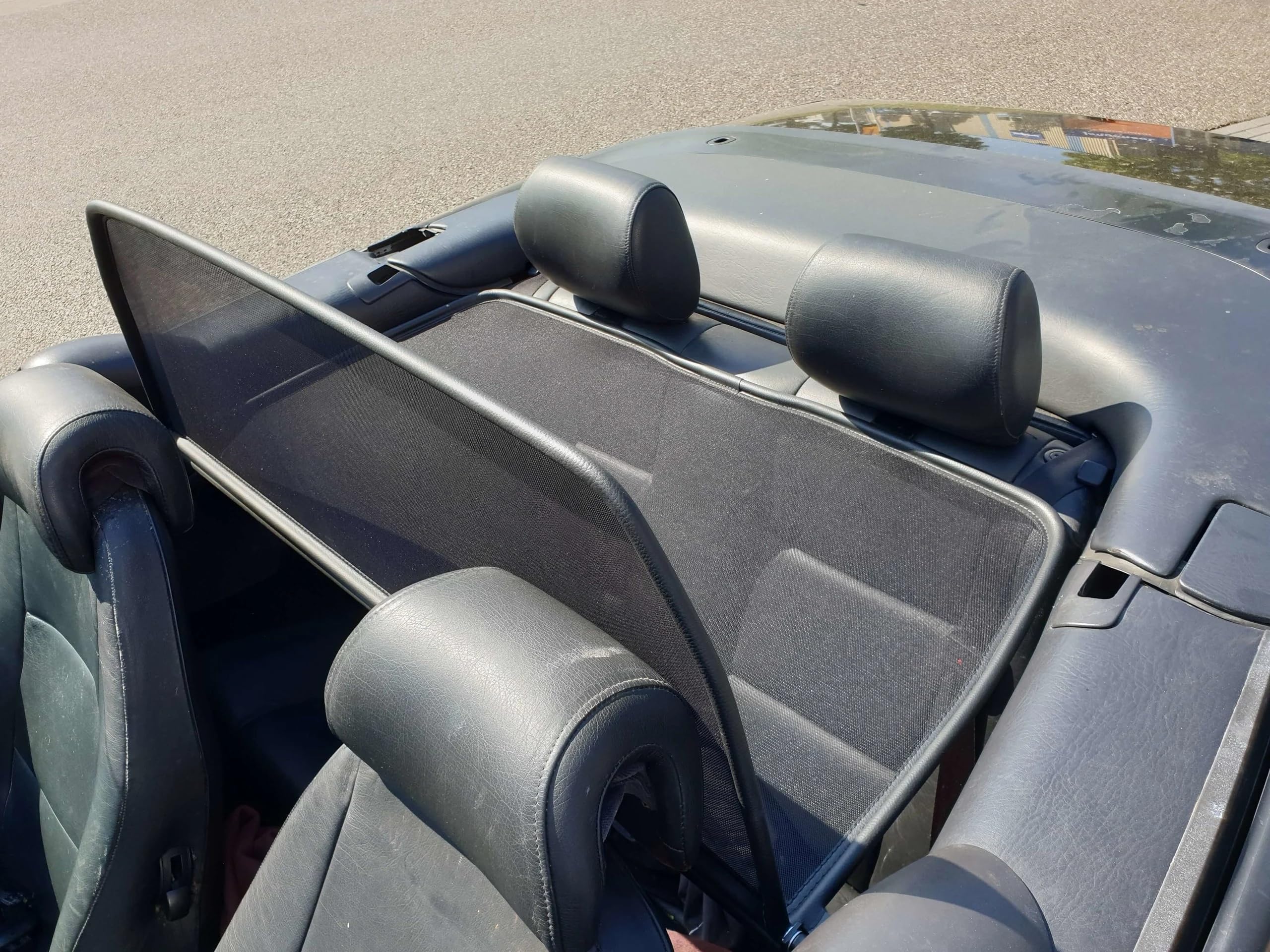 Déflecteur de vent pliable avec fermeture rapide - noir pour Saab 900 II / 9-3 Décapotable | Filet Anti-Remous Coupe | Déflecteur d'air