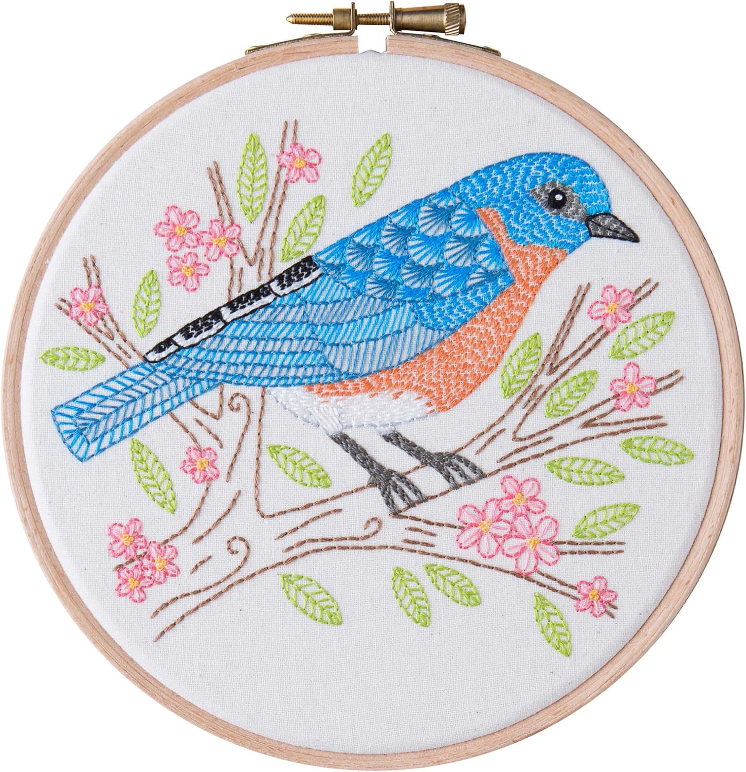LEISURE ARTS Embroidery Kit 6 Blue Bird - embroidery kit for beginners - embroidery kit for adults - cross stitch kits - cross stitch kits for beginners - embroidery patterns