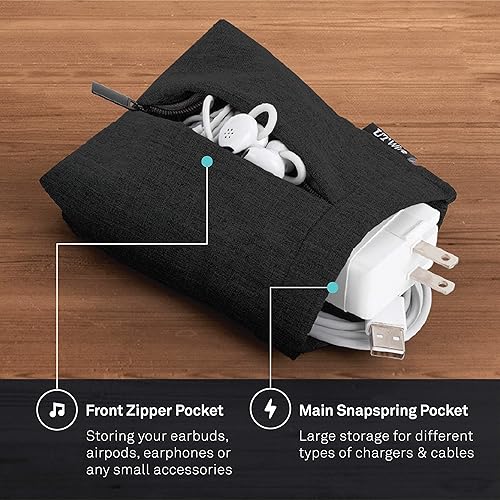 Miniatura 9 de Bolsillo para auriculares y cargador Snap & Store Bolsa de viaje acolchada para accesorios AirPods Pro, auriculares en gris