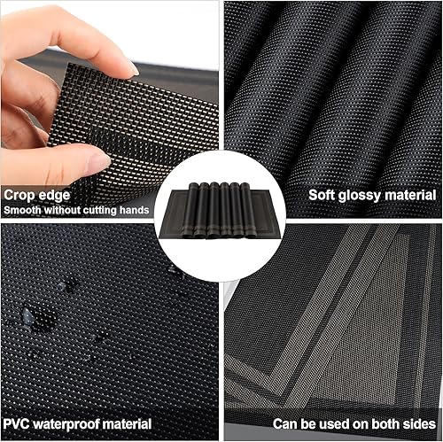 Miniatura 5 de DSJIFGEW Manteles individuales, manteles individuales para cocina, comedor, resistentes al calor, antideslizantes, lavables, de PVC, fáciles de