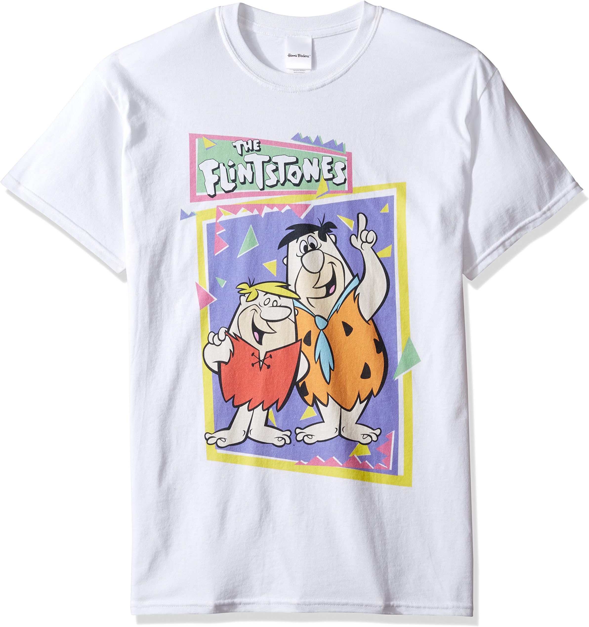 The Flintstones Men's Neon Barney Rubble and Fred T-Shirt