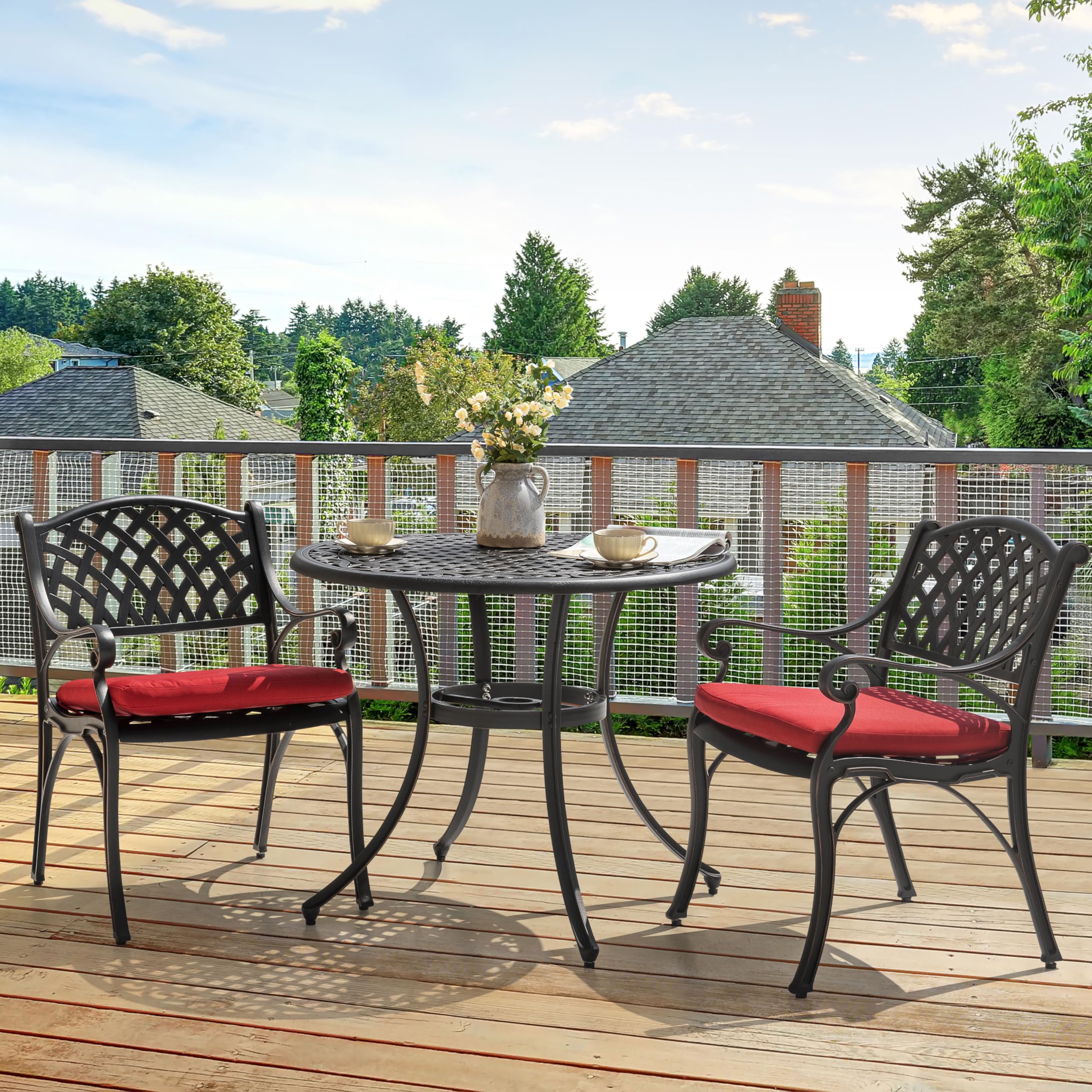3 patio umbrella pole Patio Umbrella Base 19.3'' Half Round Umbrella Stand for 1.5''-1.9''  Nuu  Garden