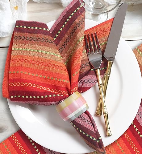 Miniatura 230 de Servilletas de lino y algodón de 18 x 18 pulgadas natural con vainica, servilletas de boda, servilletas de cóctel, servilletas de tela, servilletas