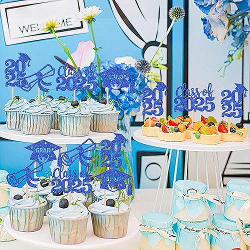 Miniatura 105 de 30 piezas 2024 de graduación 2024 decoración para cupcakes de doble cara clase de 2024, diploma 2024, felicitaciones graduadas, decoraciones