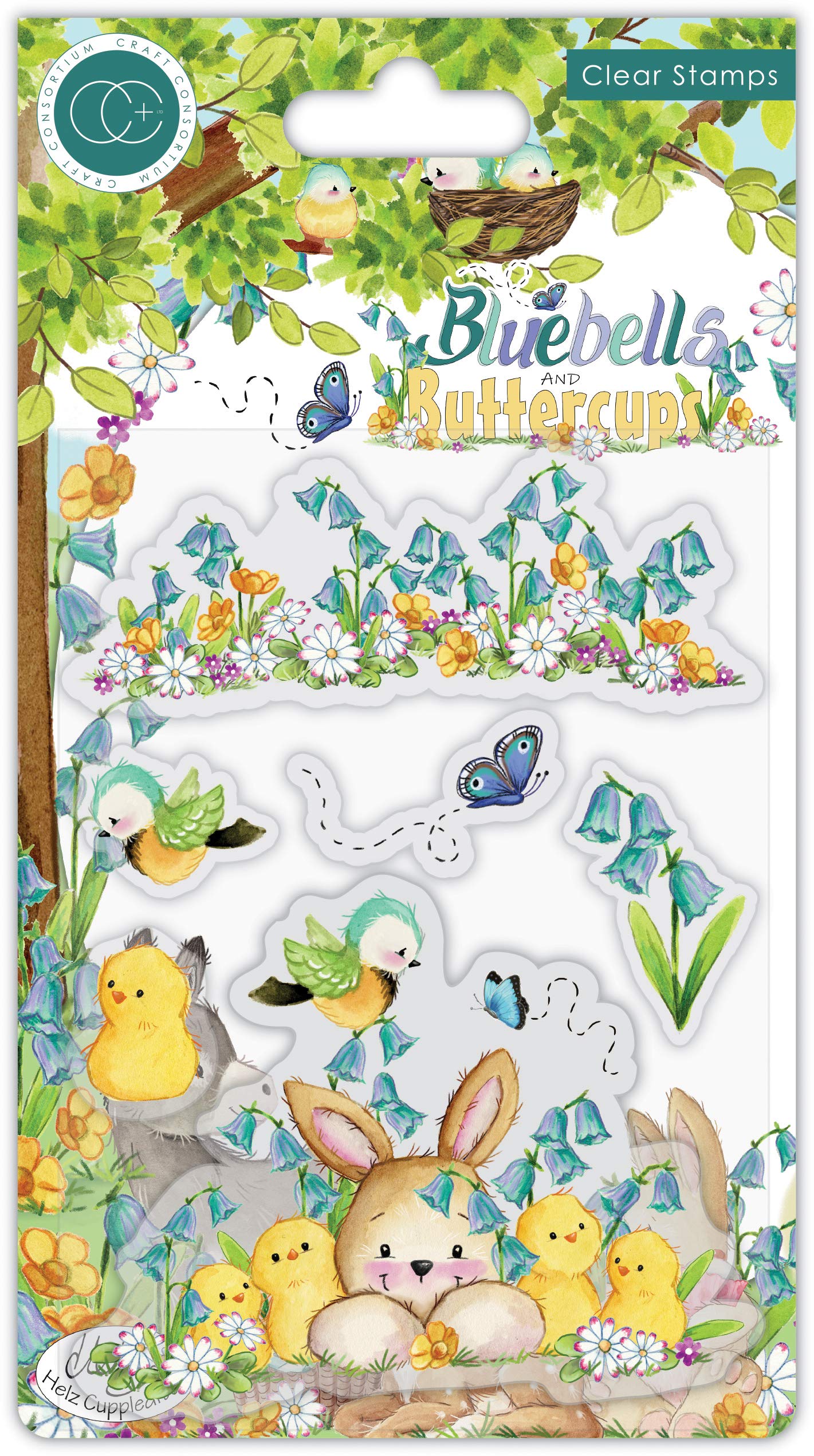 Craft Consortium Bluebells and Buttercups - Stamp Set - Chicks, CCSTMP056
