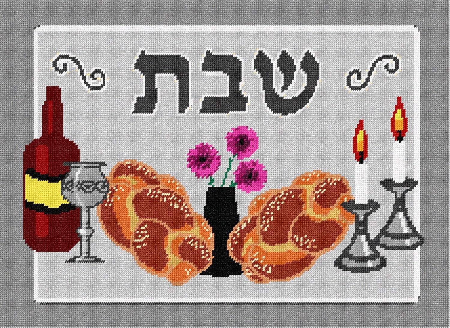 Pepita Needlepoint kit: Challah Cover Table Silver, 17" x 12"