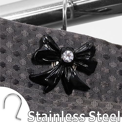 Miniatura 2 de Ganchos Decorativos Negros para Cortina de Ducha: Lindos Anillos para Cortina de Ducha de Acero Inoxidable Resistente al Óxido en Forma de Nudo
