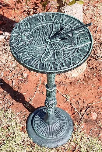 Miniatura 6 de Ebros Gift 22.75 pulgadas de alto de hierro fundido rústico casa de campo villa caprichosa libélula reloj de sol reloj de sol estatua de decoración