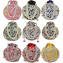 Handicrafts Designer Women Potli Bags or Wristlets or rajasthani batwa for Wedding &amp; Parties, Best for gifting