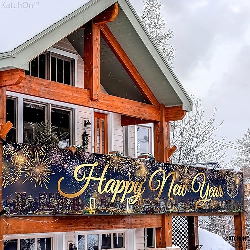 Miniatura 10 de KatchOn, XtraLarge - Cartel de feliz año nuevo para patio, 120 x 20 pulgadas, pancarta de feliz año nuevo 2024 para fiesta, pancarta de feliz año