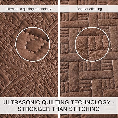 Miniatura 231 de Love's cabin - Juego de ropa de cama de tamaño California King, color beige, colcha ligera de verano con patrón de moneda, para todas las Moneda