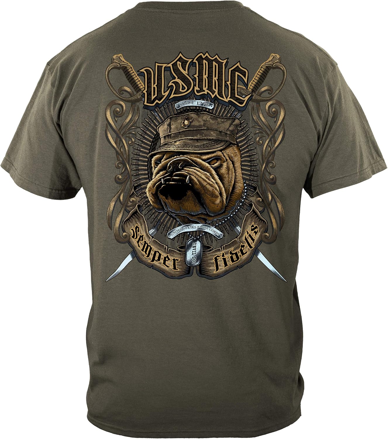 Marine Corps T Shirt USMC | USMC First in Last Out Dog Shirt MM2252