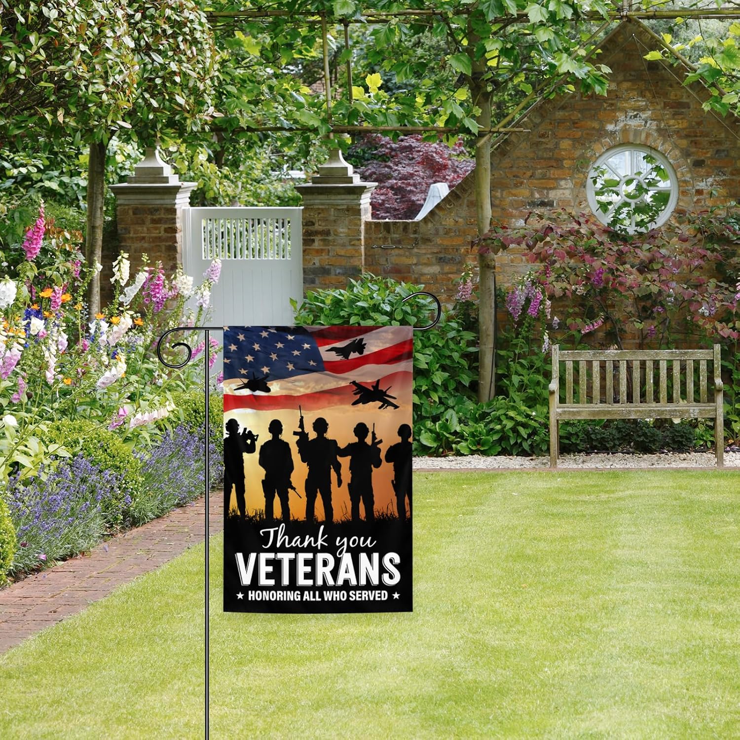 Thank You Veterans Garden Flag 12×18 Inch Double Sided Polyester for Memorial Day, Fourth of July, Veterans Day Patriotic Flag Decorations - Image 7