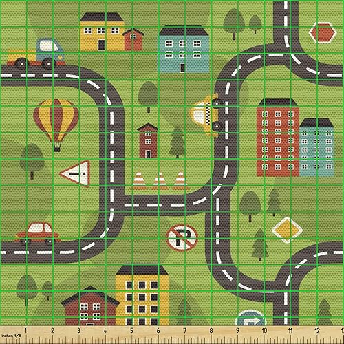 Miniatura 8 de Ambesonne Tela de cangrejos por The Yard, ilustración temática de animales marinos de cangrejos sobre fondo blanco, impresión artística, tela