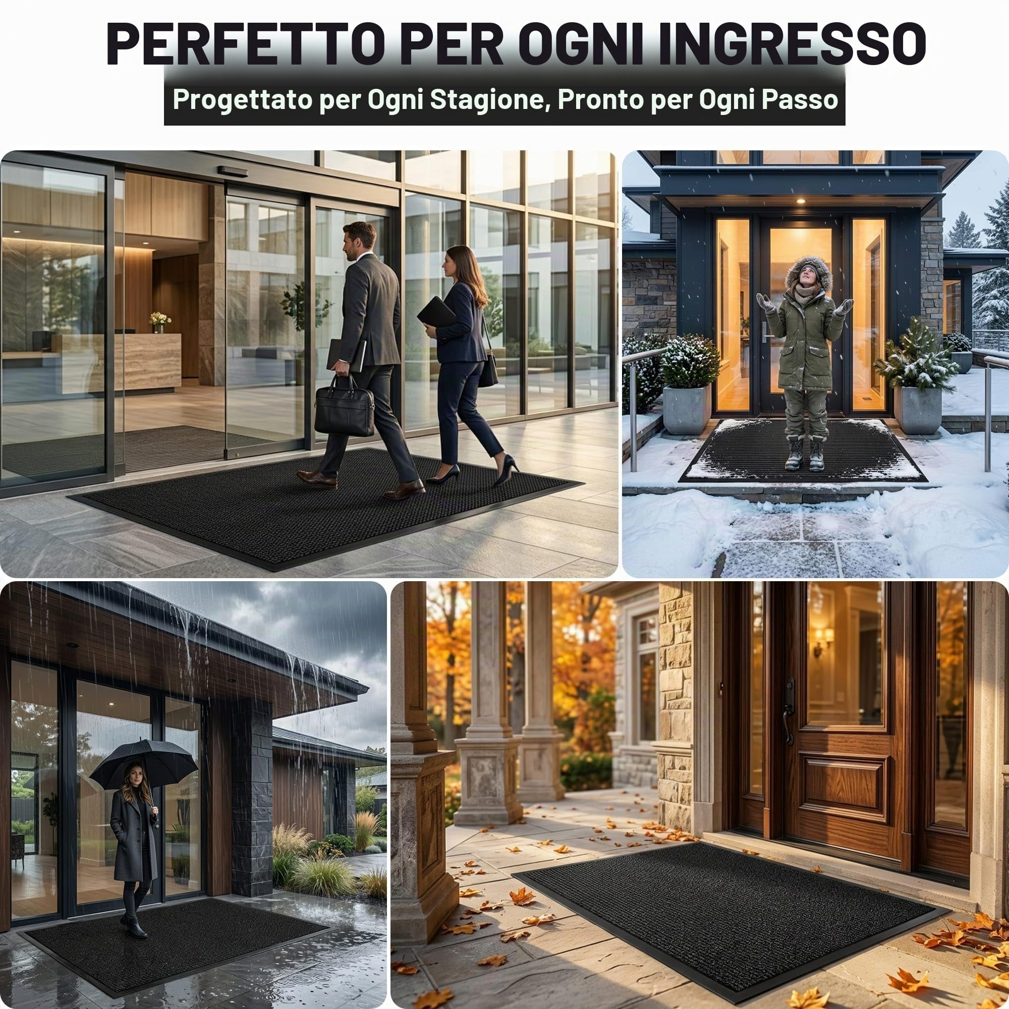 SG Traders Zerbino lavabile, con retro in gomma antiscivolo, per interni ed esterni, altamente assorbente, tappetino da cucina, perfetto per afferrare la polvere e lo sporco (60 x 120 cm, antracite)
