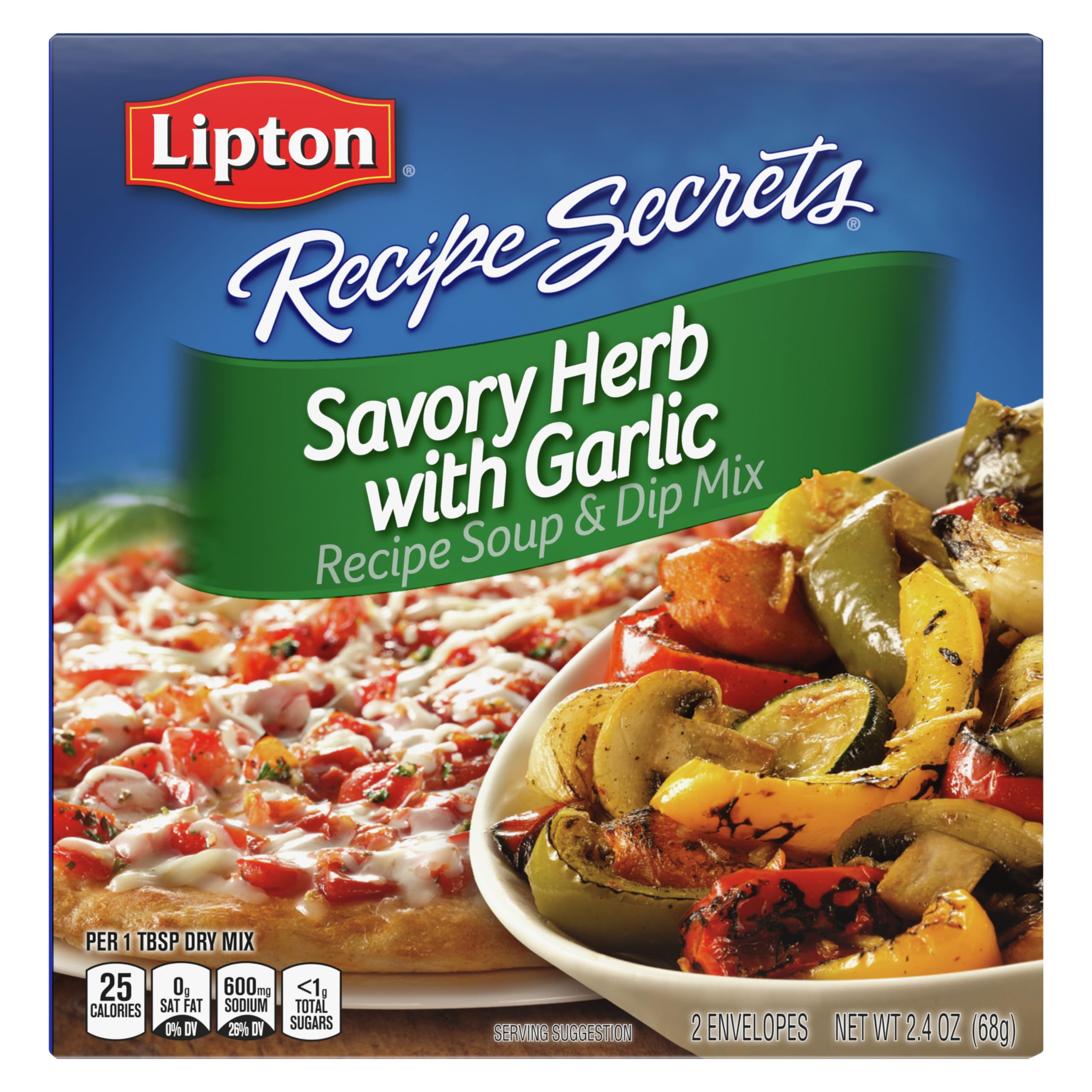 SOUP SECRETS Lipton Recipe Savory Herb with Garlic Soup and Dip Mix - 2.4 oz