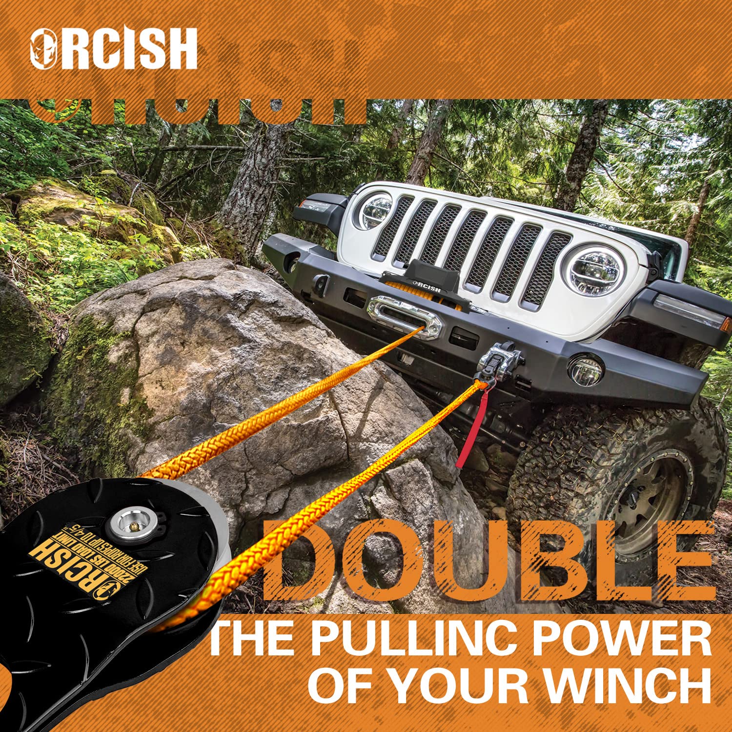 10 Ton Snatch Block, 22,000 LBS Capacity Block And Tackle Pulley System, Pulleys