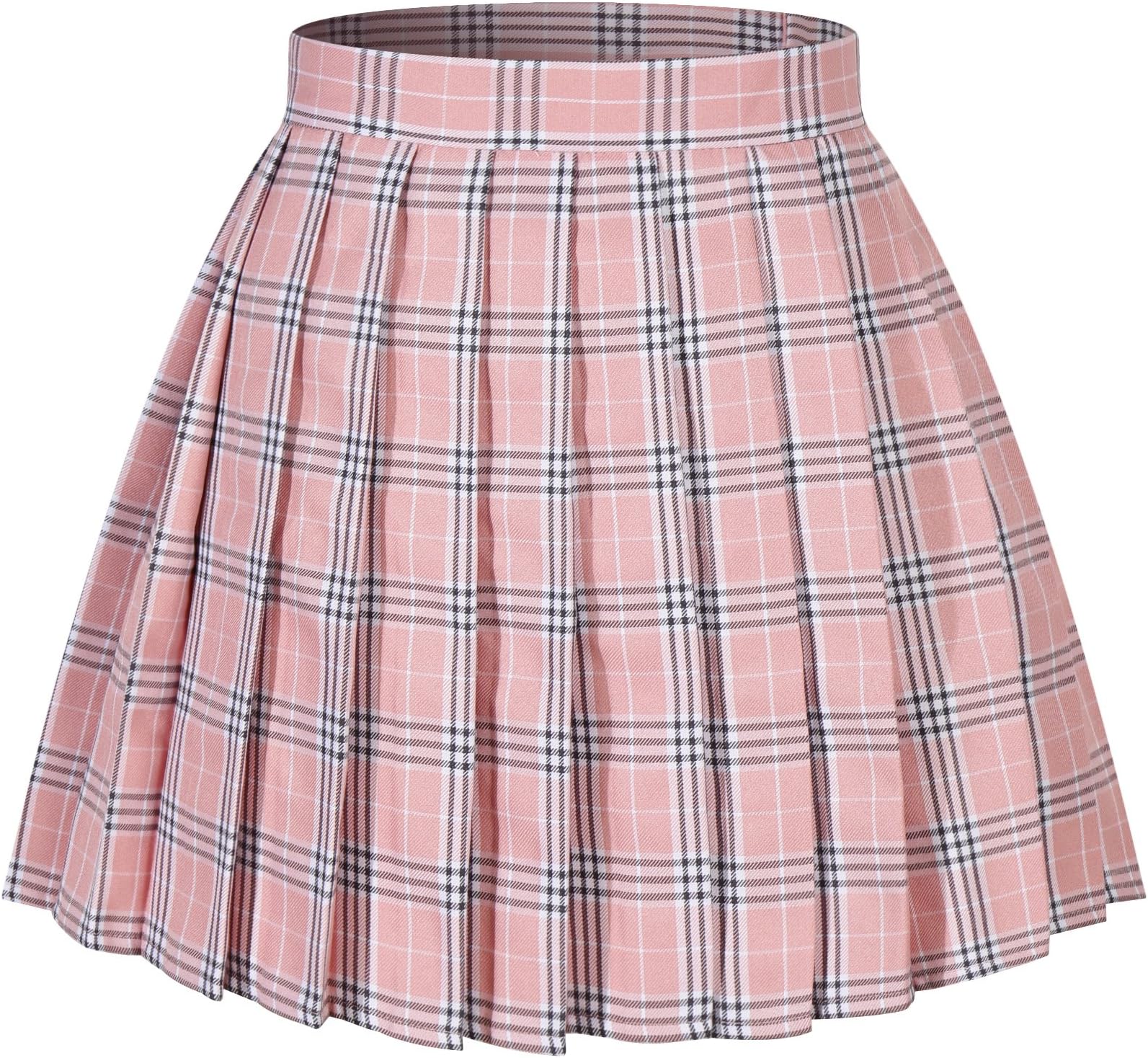 BeautifulfashionlifeWomen Girls Plaid Pleated Skirts Halloween Cosplay Costumes Plus Size Short Mini School Uniform