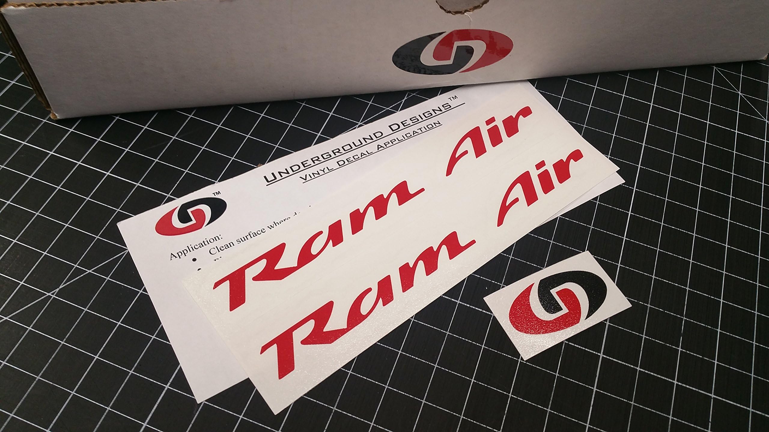 RAM AIR Decals (2-Pack) Induction Hood Racing Stickers Fits 1993-2002 Firebird Trans Am WS6 Formula Camaro SS 2004-06 GTO Select Color (Gloss Red)