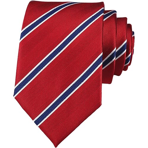 Secdtie Men's Classic Stripe Jacquard Woven Silk Tie Formal Party Suit Necktie