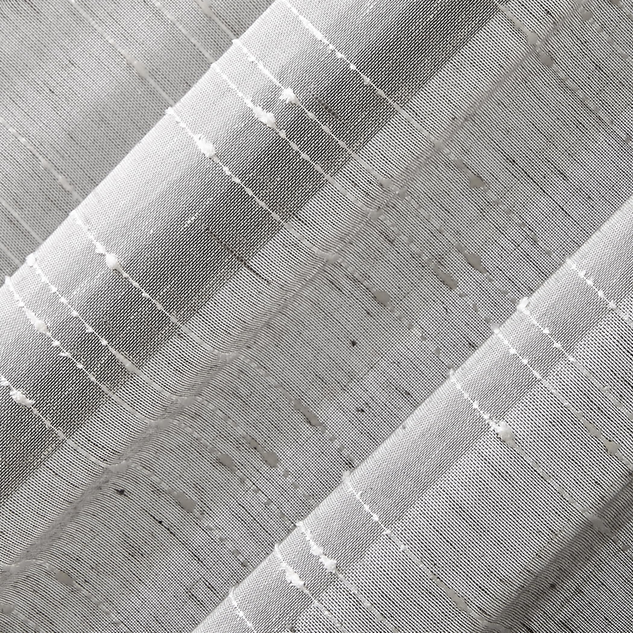 Clean Window Textured Slub Stripe Anti-Dust Allergy/Pet Friendly Sheer Curtain Panel, 52" x 63, Gray, Grey, W 52" x L 63" (1 Panels) - Image 3