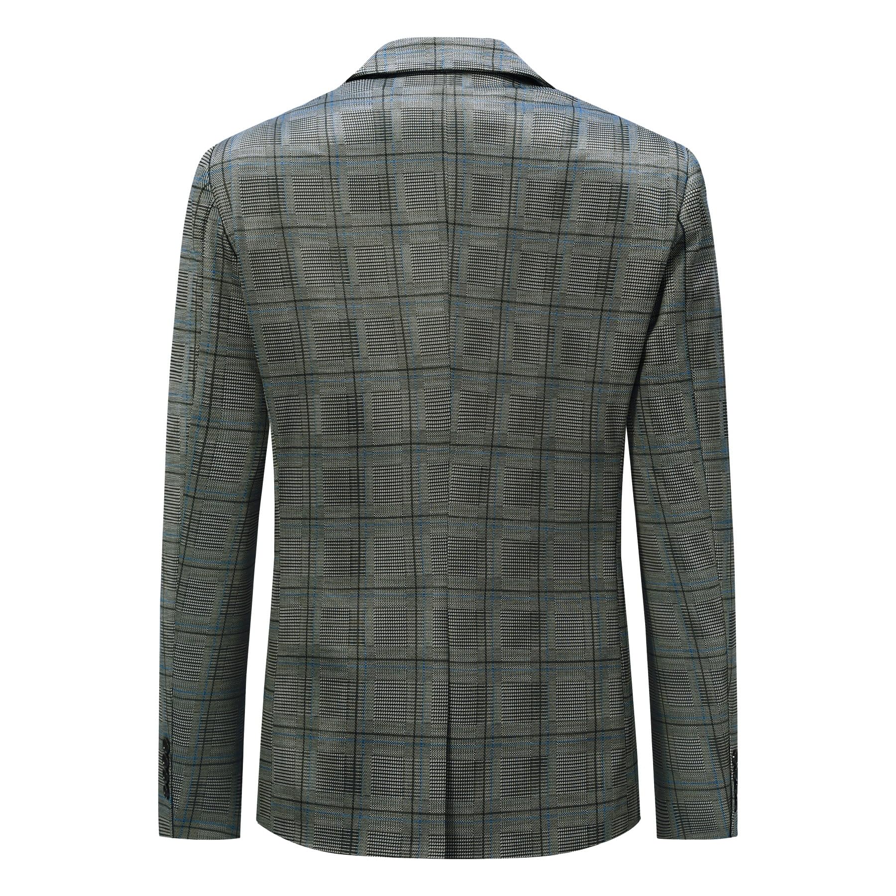 Allthemen Abito da Uomo Plaid 2 Pezzi Completo Giacca Blazer Pantaloni Slim Fit da Lavoro Abiti Eleganti Cerimonia Smoking